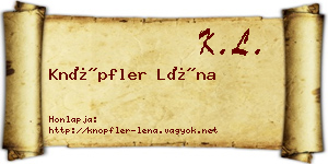 Knöpfler Léna névjegykártya