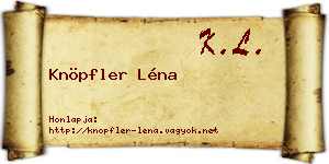 Knöpfler Léna névjegykártya
